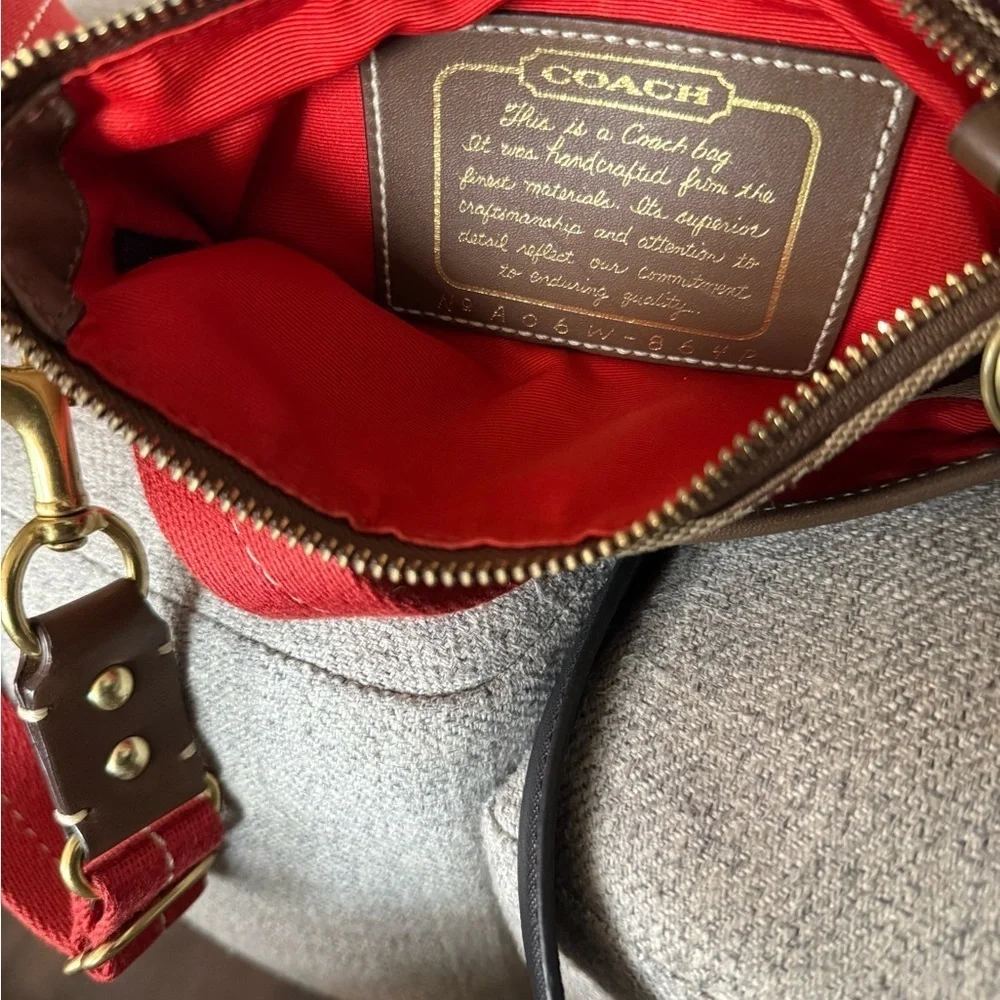 Coach Signature Crossbody Bag - Orange and Brown